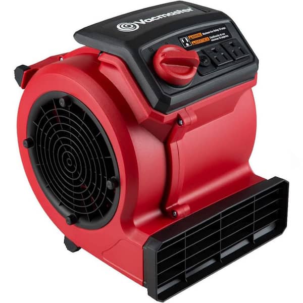 Adrinfly 3 Speed Floor Fan Portable Air Mover and Carpet Dryer for Drying and Cooling, Red