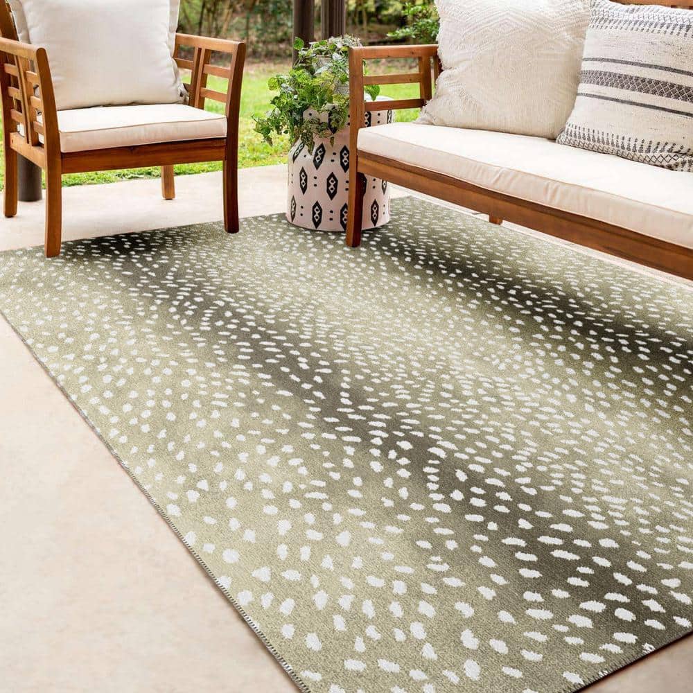 Safari Fawn Animal Print Washable Chenille Runner Rug