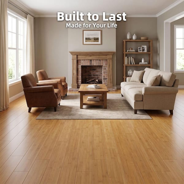 Honey 5.11 in. W x 40.15 in. L x 0.6 in. T Prefinished Click-Lock Solid Bamboo Flooring (20 sq. ft. /Case)