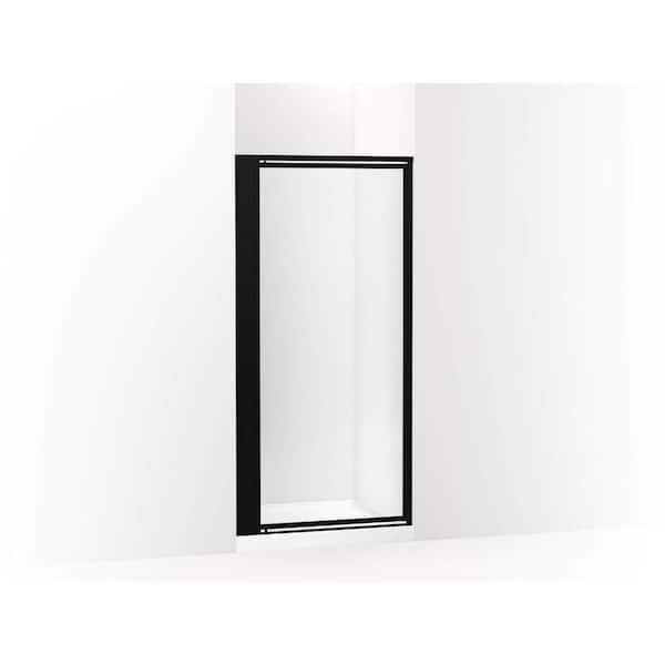 Attend 35.5 in. W x 72 in. H Pivot Framed Shower Door in Matte Black