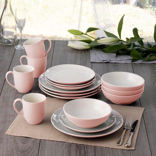 Noritake Colorwave Pink 16-Piece Coupe (Pink) Stoneware Dinnerware