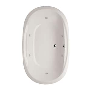 Studio Dual Oval 74 in. Acrylic Oval Drop-in Whirlpool Bathtub in White