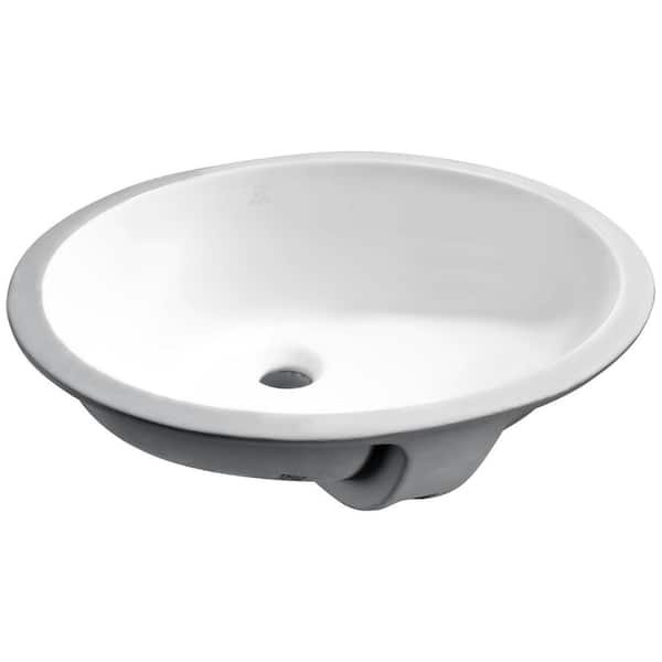 Pegasus Series 8 in. Ceramic Undermount Sink Basin in White Pegasus Series 8 in. Ceramic Undermount Sink Basin in White