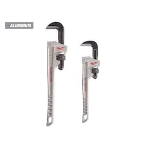 18 in. and 12 in. Aluminum Pipe Wrench Set (2-Piece)