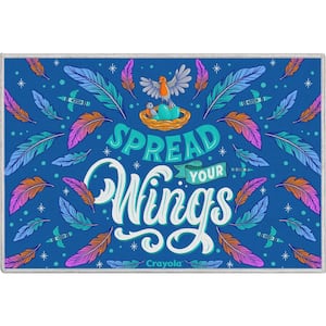 Blue 2 ft. x 3 ft. Crayola Spread Your Wings Area Rug