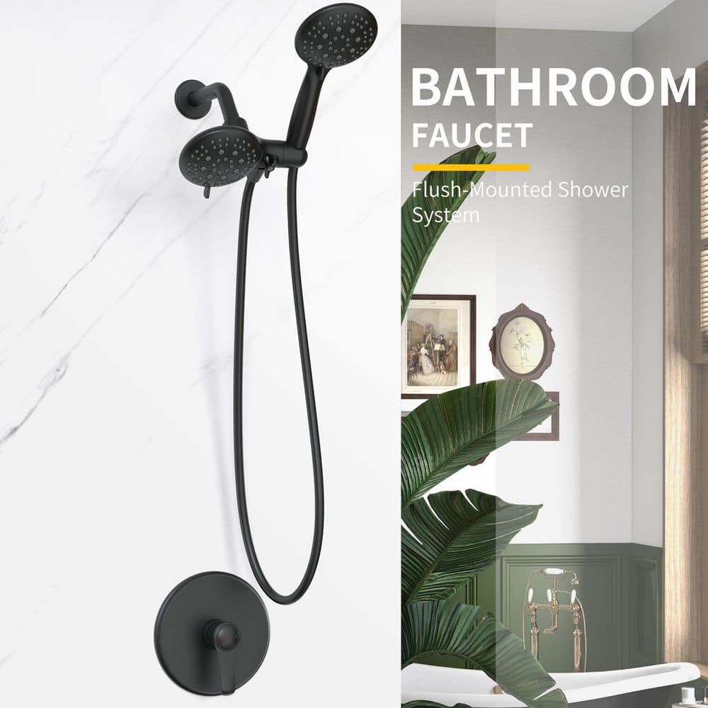 Matte Black Multi-Head Wall Mounted Shower System