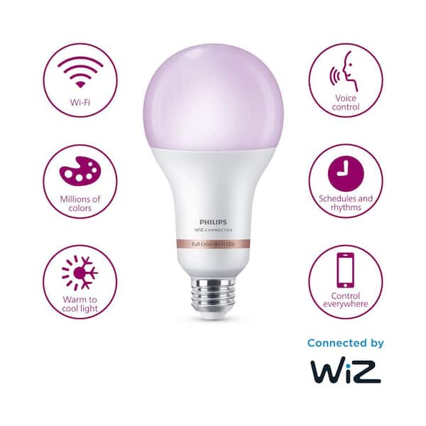 Reviews for Philips 150-Watt Equivalent A23 LED Dimmable Smart WiFi  Connected LED Light Bulb Color and Tunable White 2200K 6500K (1-Pack)
