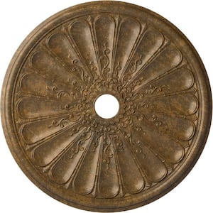 1-1/2 in. x 31-1/2 in. x 31-1/2 in. Polyurethane Kirke Ceiling Medallion, Rubbed Bronze