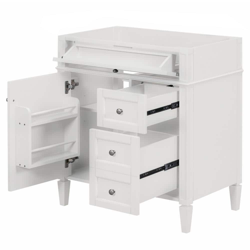 29.30 in. W x 17.87 in. D x 33.00 in. H Bath Vanity Cabinet Without Top in White Unassembled