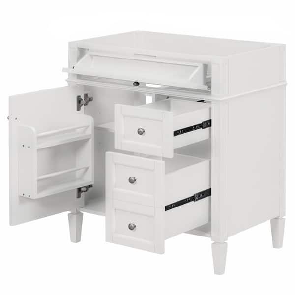 Tenleaf 29.30 in. W x 17.87 in. D x 33.00 in. H Bath Vanity Cabinet Without Top in White Unassembled