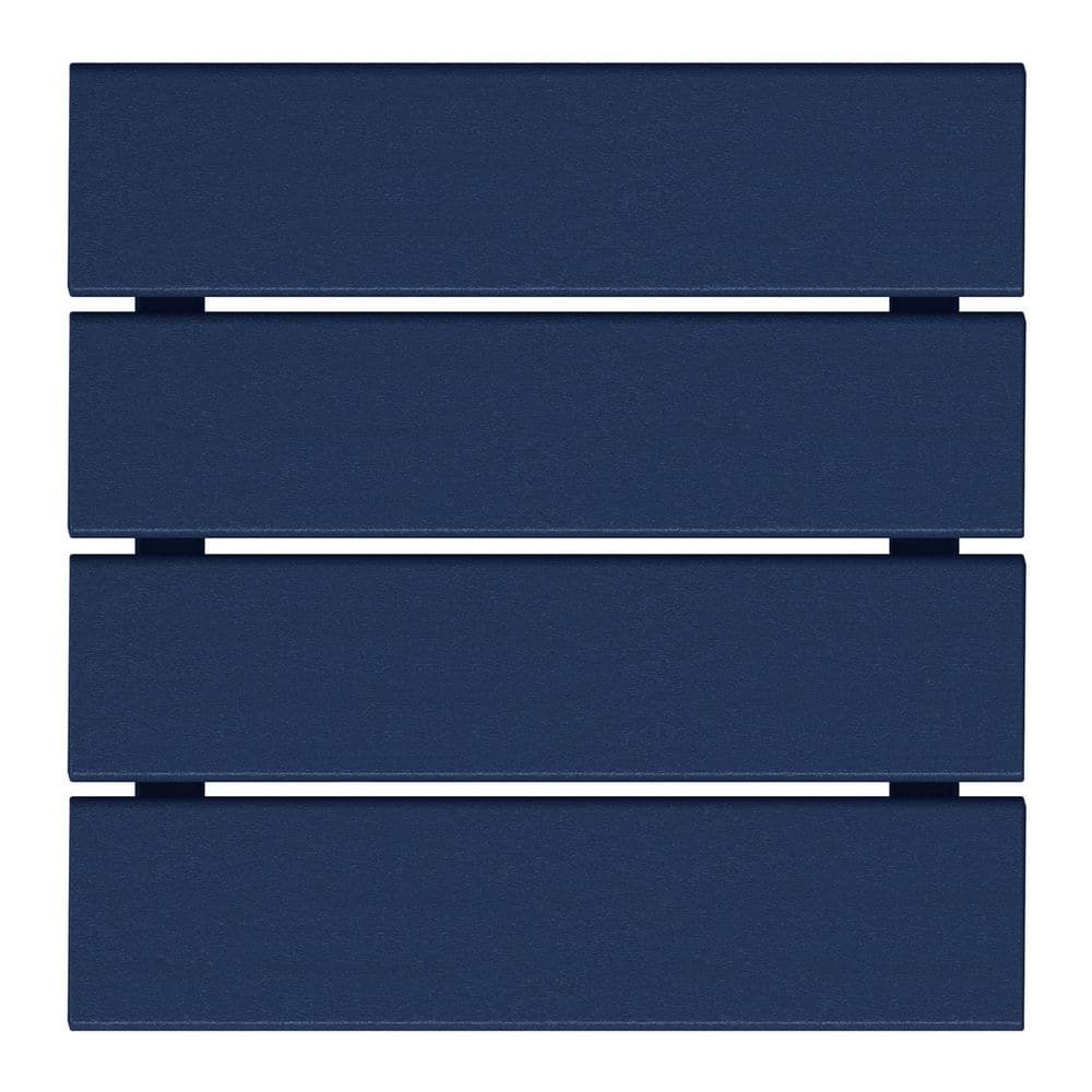Navy Blue Square HDPE Outdoor Side Table