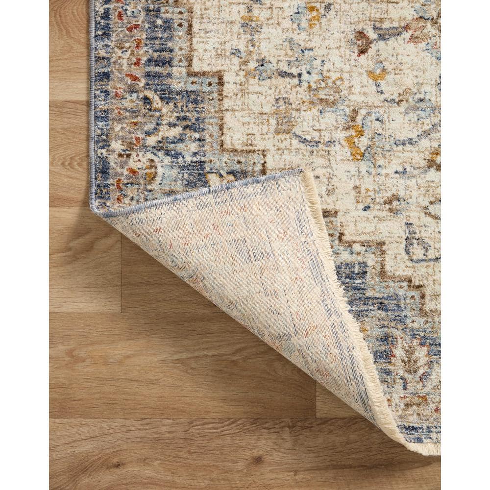Sorrento Ivory Vintage-Inspired Stain-Resistant 3'11" x 5'7" Area Rug