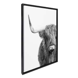 "Black and White Farm Animal" by Amy Peterson, 1-Piece Framed Canvas Animals Art Print, 23 in. x 33 in.