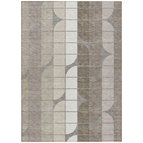 Chantille Machine Washable Indoor/Outdoor Abstract ACN2418 Taupe 3 ft. x 4 ft. Area Rug