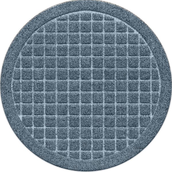 Bungalow Flooring "Waterhog Squares Bluestone 17 in. x 17 in. Polyester Rubber Indoor/Outdoor Plant Trivet Floor Mat (Set of 2)"