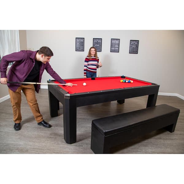 Hathaway Park Avenue 7 Ft Pool Table Tennis Combination With Dining Top 2 Storage Benches And Free Accessories Bg2530pr The Home Depot