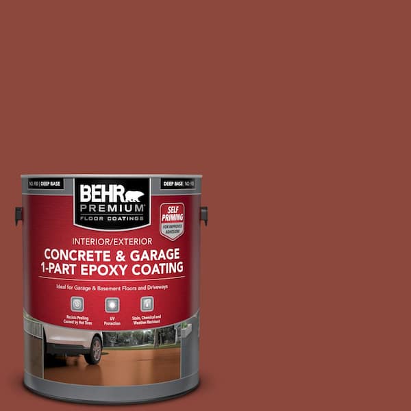 BEHR PREMIUM 1 gal. #PPF-30 Deep Terra Cotta Self-Priming 1-Part Epoxy Satin Interior/Exterior Concrete and Garage Floor Paint