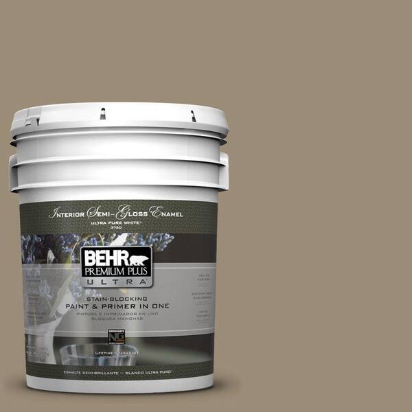 BEHR Premium Plus Ultra 5-gal. #740D-5 Twig Basket Semi-Gloss Enamel Interior Paint