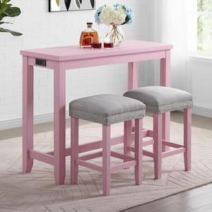 Dremmend 3-Piece Antique Pink Counter Height Table Set