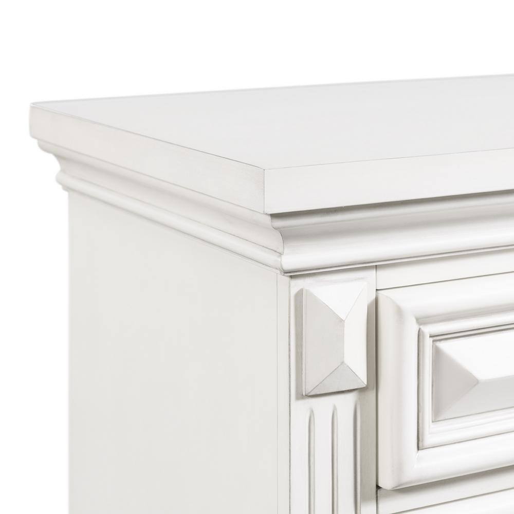 Trent White Transitional 6-Drawer Vertical Chest with Felt Lining