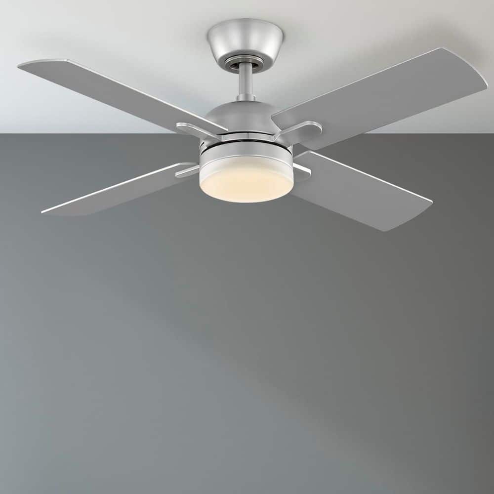 Letta 42 in. LED Indoor Silver Downrod Mount Ceiling Fan with DC Motor and Remote Included price history on PriceWatchPro