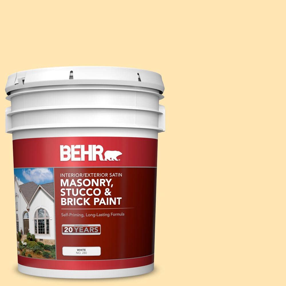5 gal. #P260-3 Vanilla Ice Cream Satin Interior/Exterior Masonry, Stucco an