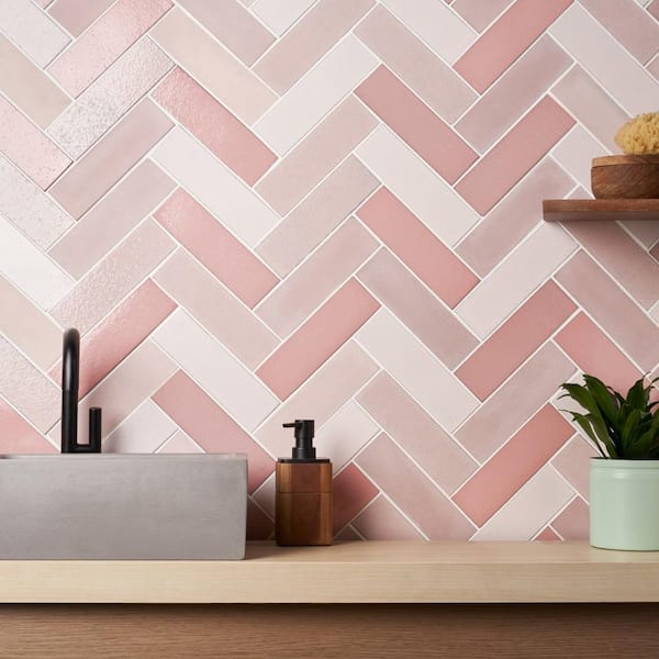 Vibe Terra Blend 2.36 in. x 7.87 in. Matte and Glossy Cement and Lava Stone Subway Wall Tile (3.88 sq. ft./Case)
