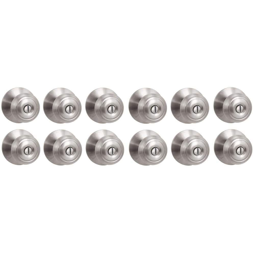 Hartford Satin Nickel Bed/Bath Door Knob (12-Pack)