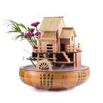 10 in. Bamboo House Fountain-Complete with Pump, Tubing and a decorative pot