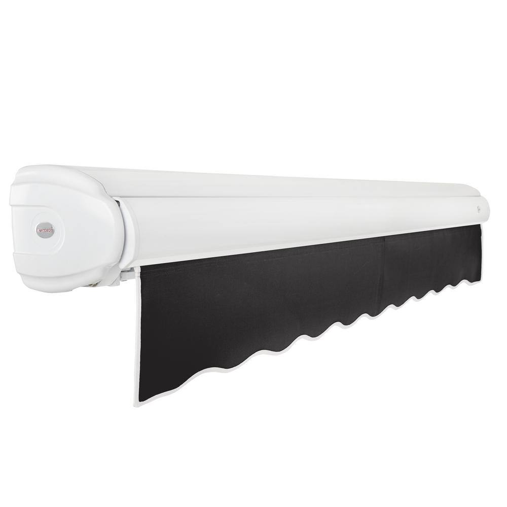 12' x 10' Black Powder Coated Aluminum Retractable Patio Awning