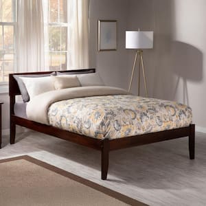 Orlando Walnut Brown Solid Wood Frame Full Platform Bed