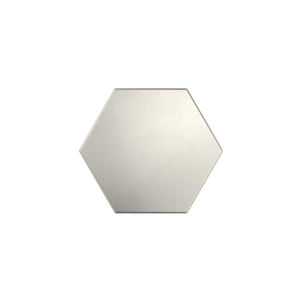 Satin Nickel Geometric Cabinet Knob with Brushed Finish