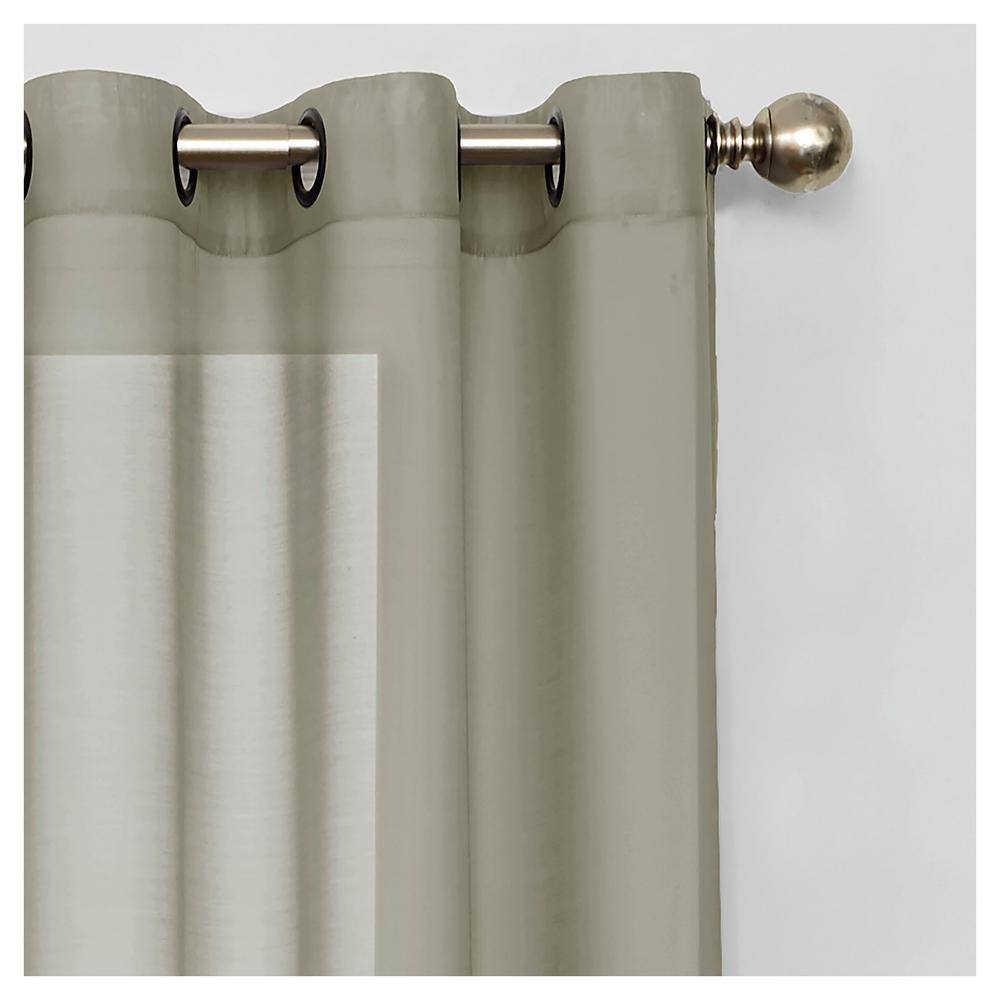 Sage Green Light Filtering Sheer Grommet Top Drapes, 52x63