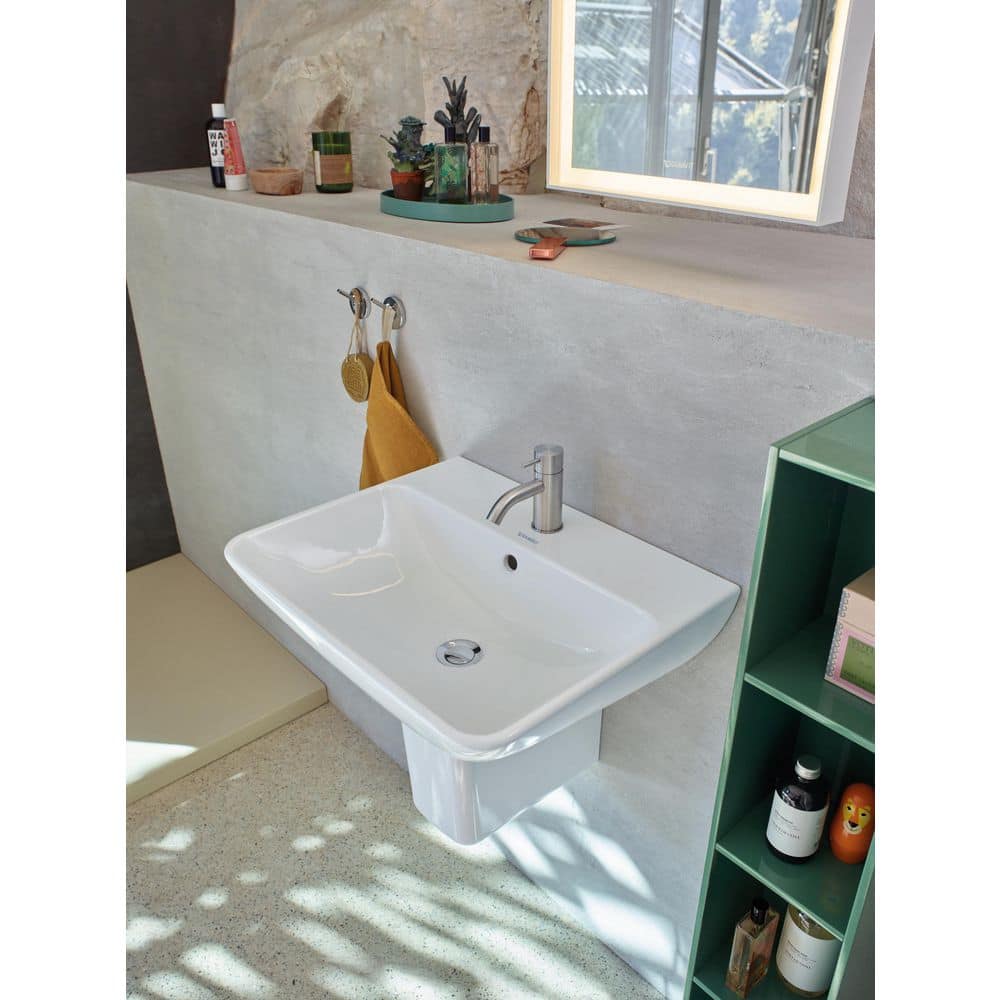 Starck Modern 24" White Ceramic Wall-Mount Bathroom Sink