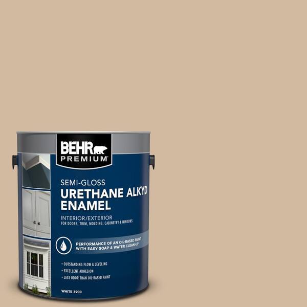 BEHR PREMIUM 1 gal. #AE-16 Sandslope Urethane Alkyd Semi-Gloss Enamel Interior/Exterior Paint