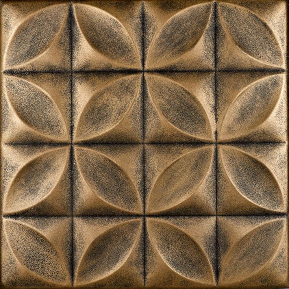Antique Brass Faux Tin Glue-Up Ceiling Tile Set