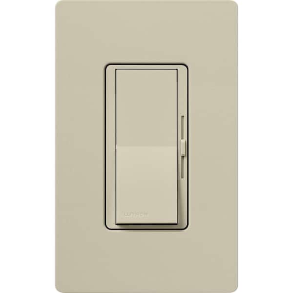 Lutron Diva Reverse-Phase Rocker Dimmer Switch, 250-Watt LED/Single Pole or 3-Way, Neutral Required, Clay