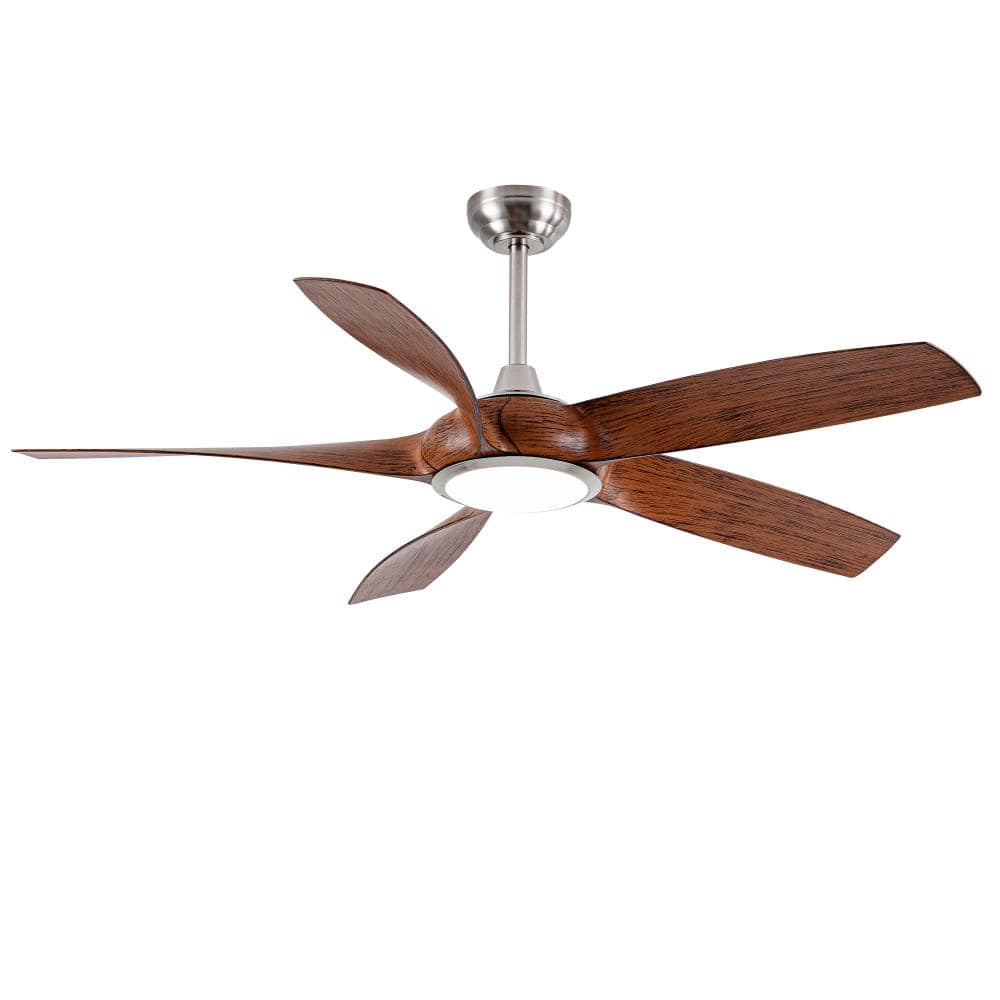 56 in. Nickel Ceiling Fan with Wood Grain ABS Blades and Light, 6-Speed Quiet Reversible DC Motor price history on PriceWatchPro