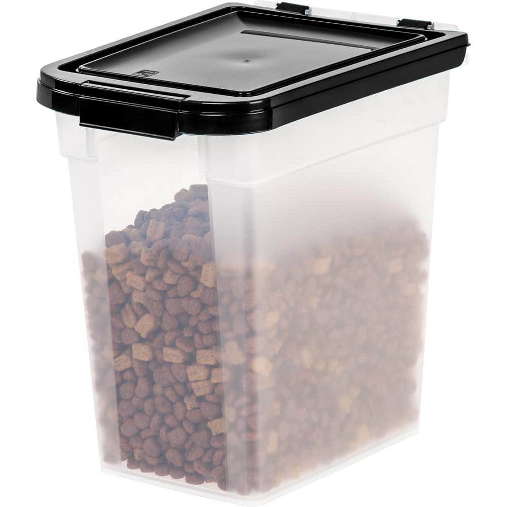 160 oz Clear & Black Airtight Pet Food Storage Container