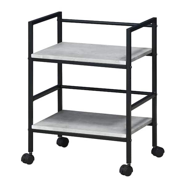 Furinno Modern MDF 4-Wheeled Storage Cart in Stone