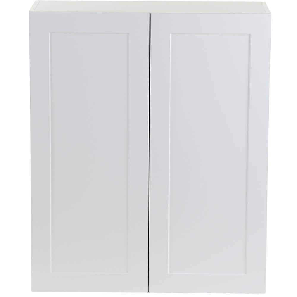 Hampton Bay Cambridge White Shaker Assembled Wall with 2 Soft