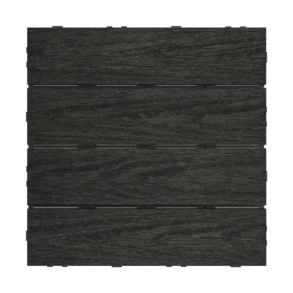 NewTechWood UltraShield Naturale 1 ft. x 1 ft. Quick Deck Outdoor Composite Deck Tile Sample in Indian Ebony