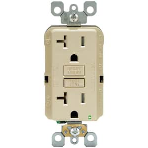 20 Amp 125 V Tamper Resistant Duplex Outlet/Receptacle, Ivory (3-Pack) GFTR2-HI3