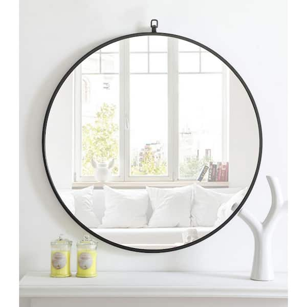 Large Round Black Modern Mirror (48 in. H x 48 in. W) WM8134Black - The  Home Depot