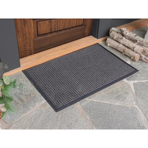 Indoor Outdoor Doormat Black 24 in. x 36 in. Button Floor Mat