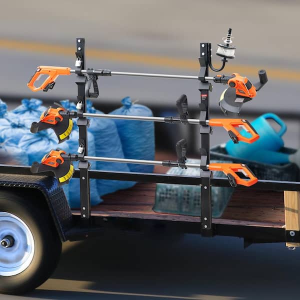 Trimmer Rack 3-Place Weeder Trimmer Rack Trailer Kit with Zinc Alloy Password Lock, Pair