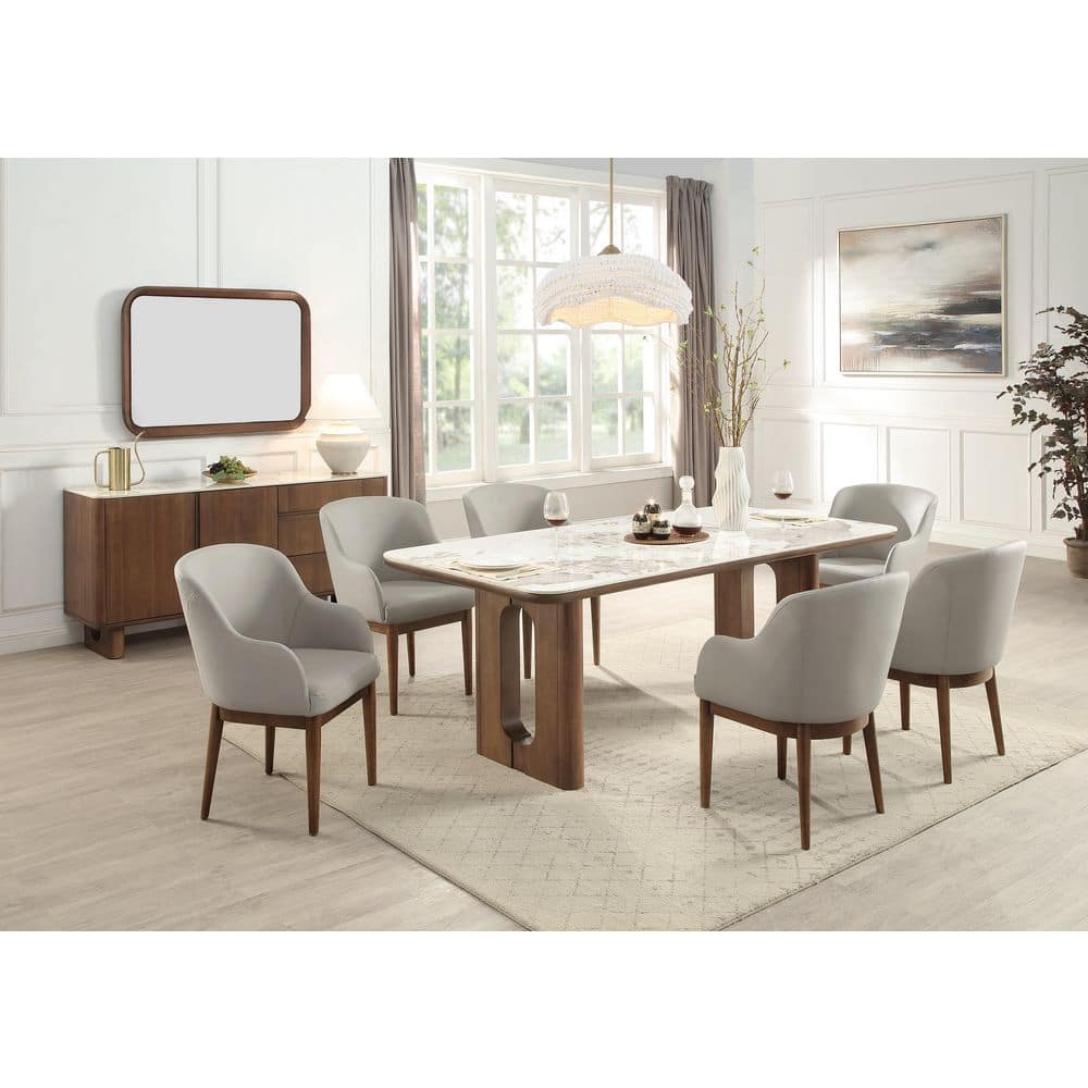 Acme Furniture Harbor Walnut Ceramic 84 in. Double Pedestal Base