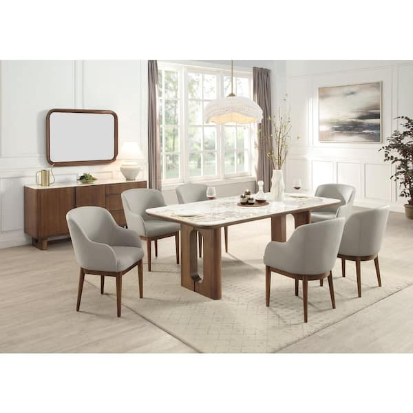Acme Furniture Harbor Walnut Ceramic 84 in. Double Pedestal Base