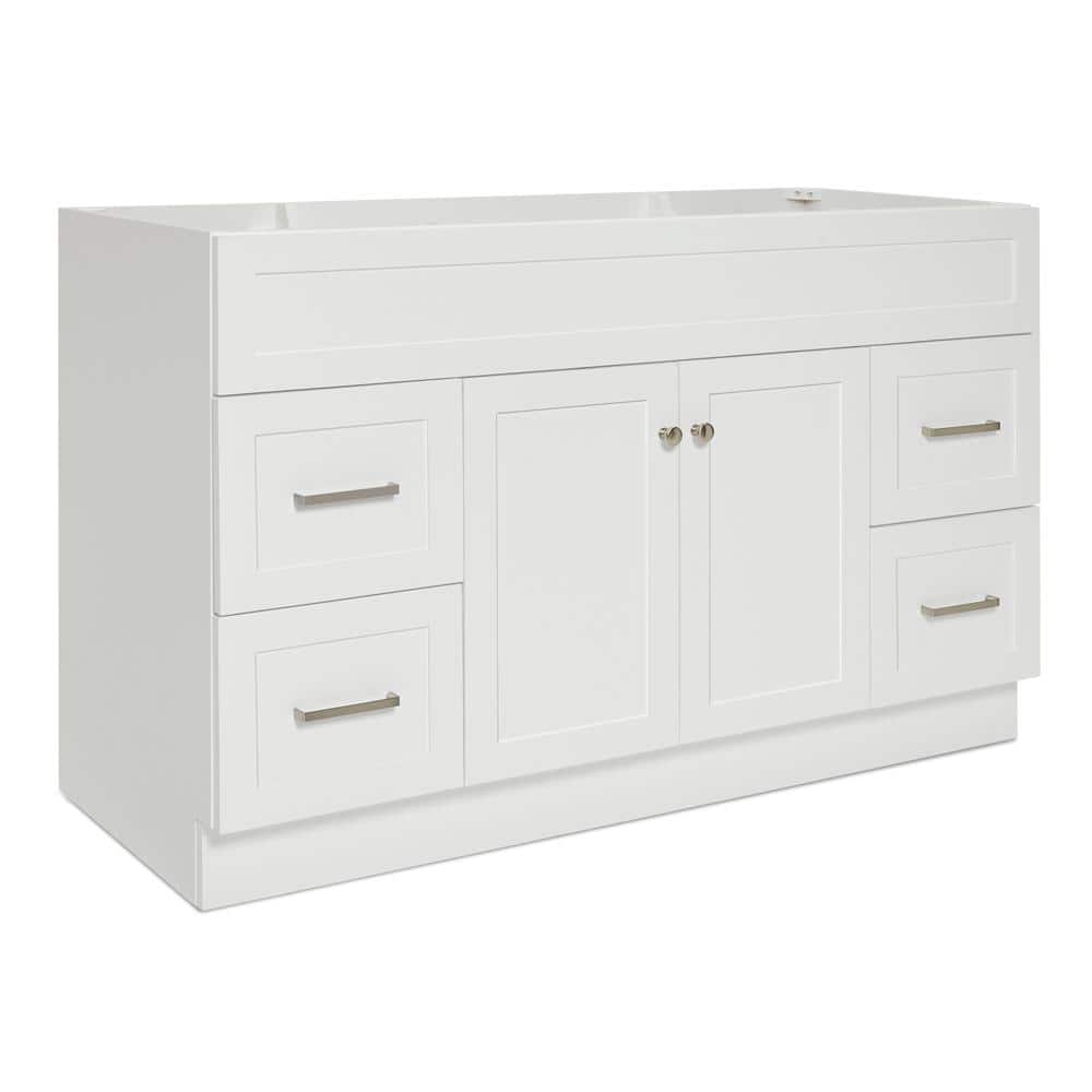 Hamlet 54" White Wood Freestanding Vanity Cabinet