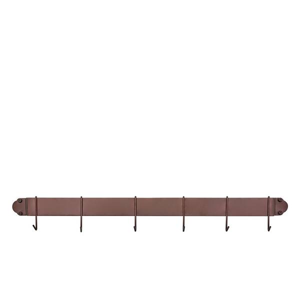 Old Dutch 34 in. Oiled Bronze Bar Rack with 6 Hooks